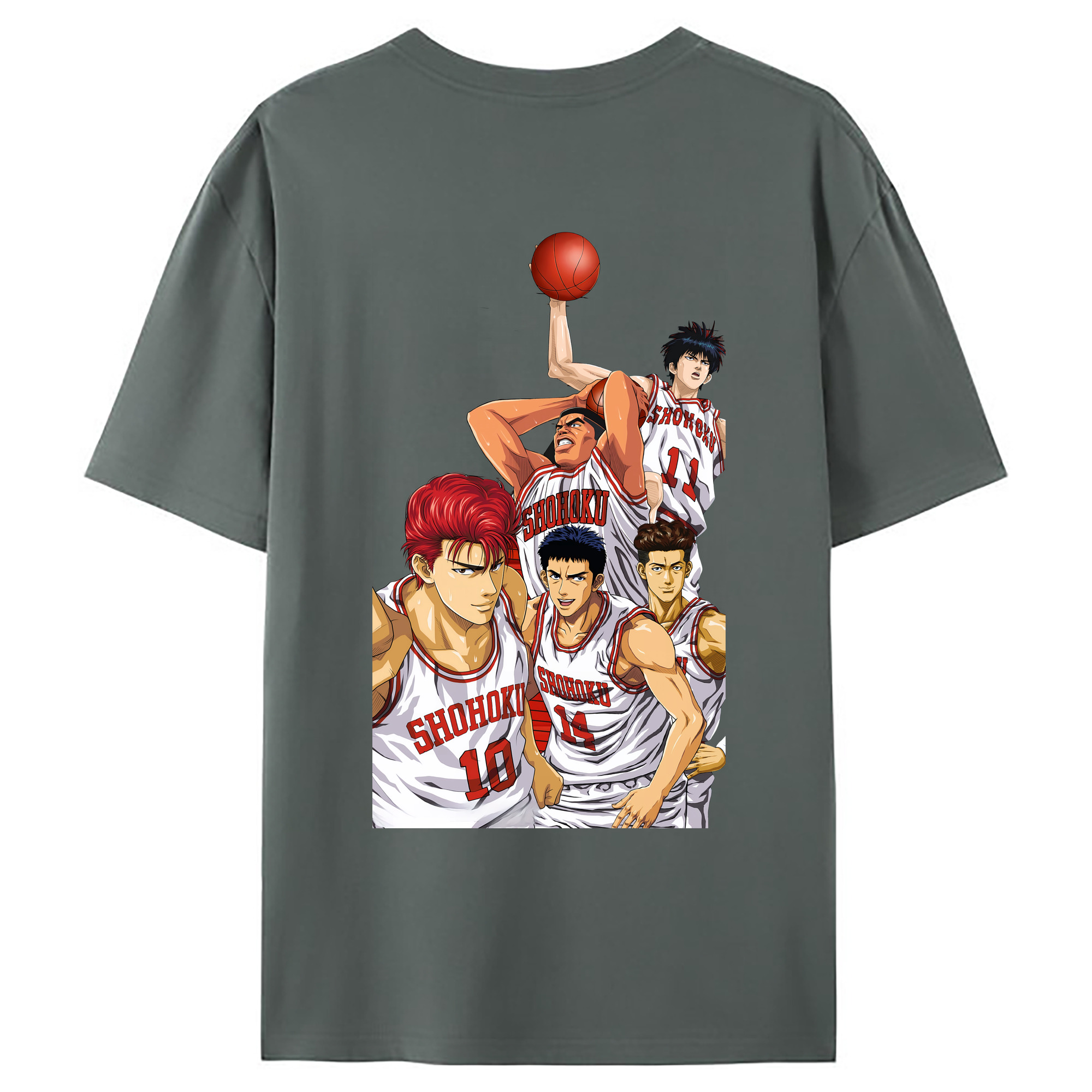 （画像用） SLAM DUNK／スラムダンク 綿100％ メンズ半袖Tシャツ（バックプリント） 通気性
